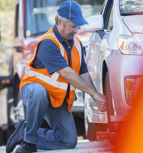 Man changing tire