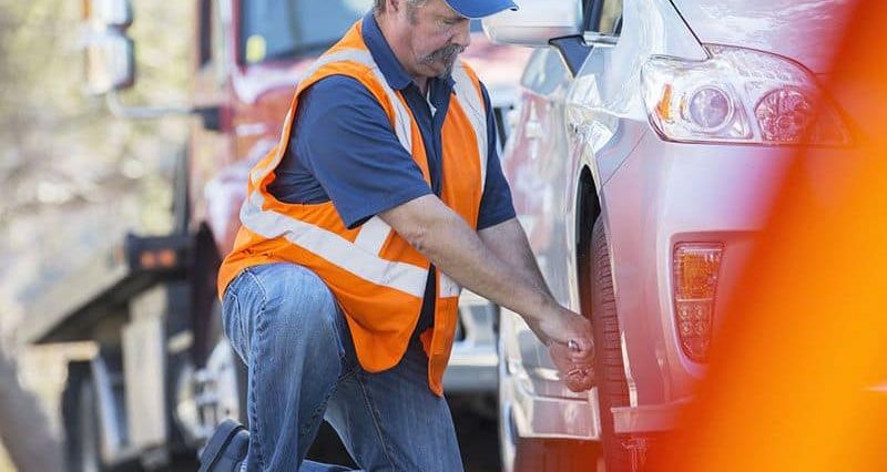 Man changing tire